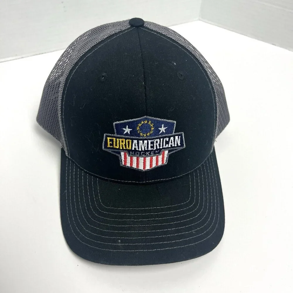 Richardson Euro American Hockey Hat‎ Trucker Hat Mesh Back Snap Back Adjustable